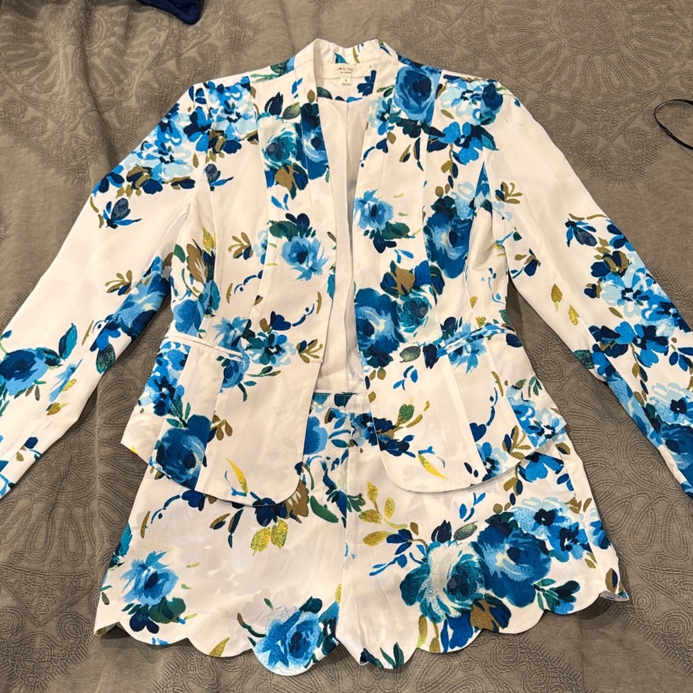 Fun Floral Blazer and Shorts Set